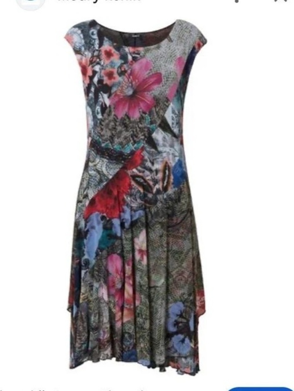 Desigual Karuka Dress Floral Midi Multicolor & Black